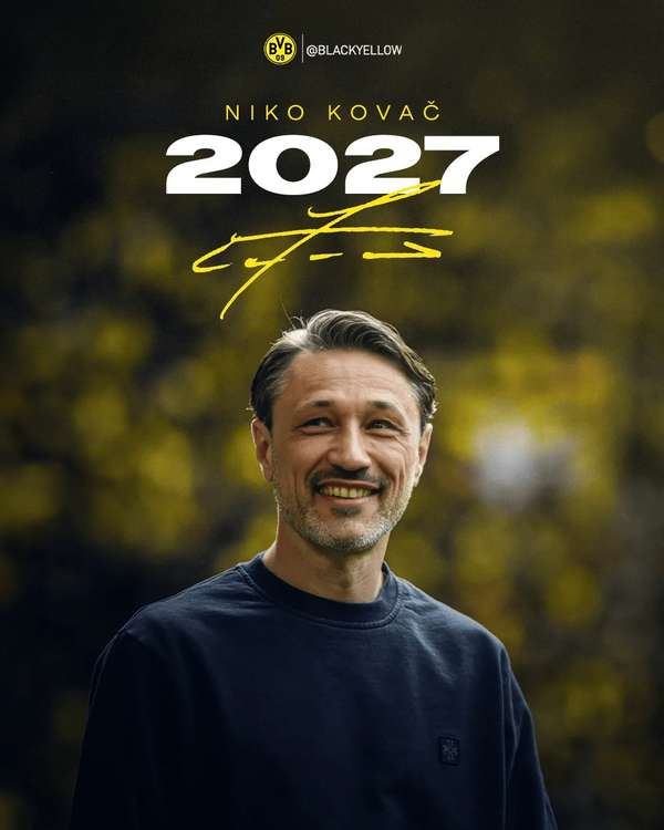 多特官宣续约科瓦奇，新约至2027年锁定长期合作